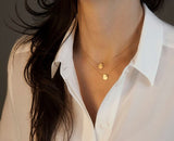 Gold and Silver Plated Double Chain Turquoise Beads Sequins Necklace for Women!